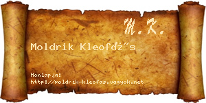 Moldrik Kleofás névjegykártya